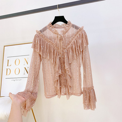 Három színben hímzéssel ellátott női rakott ing