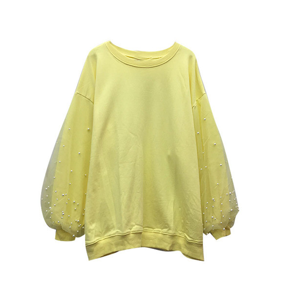 Bluză de damă modernă cu mâneci largi și perle în mai multe culori
