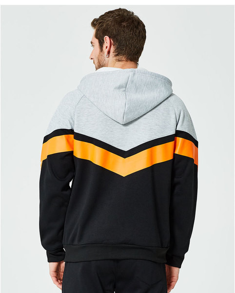 Nappali férfi pulóver kapucnival és nyakkendővel, két színben