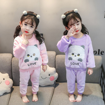 Παιδική πιτζάμα για κορίτσια σε δύο μέρη σε δύο χρώματα με κεντήματα