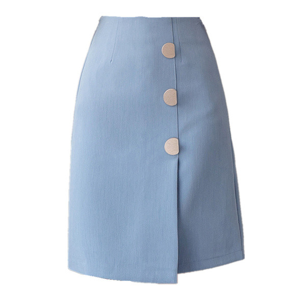 Új modell elegáns női szoknya kék és fekete gombokkal