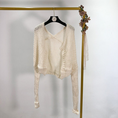 Γυναικεία λεπτή πλεκτή ζακέτα χωρίς στερέωση σε διάφορα χρώματα