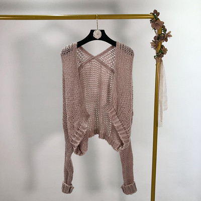 Γυναικεία λεπτή πλεκτή ζακέτα χωρίς στερέωση σε διάφορα χρώματα