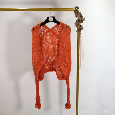 Γυναικεία λεπτή πλεκτή ζακέτα χωρίς στερέωση σε διάφορα χρώματα