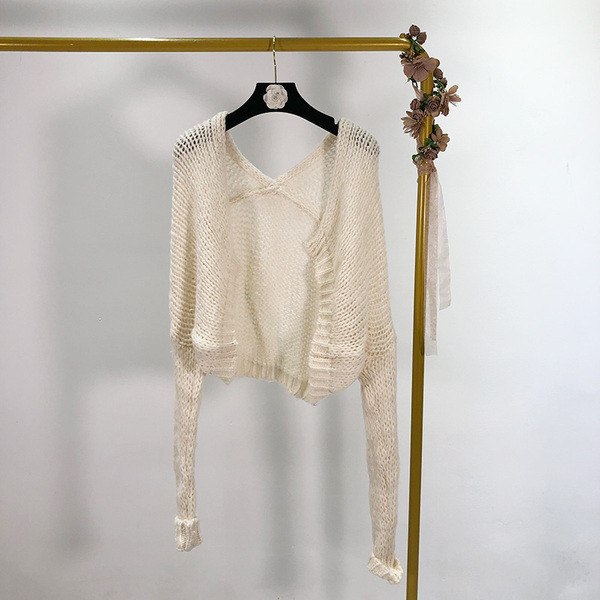 Γυναικεία λεπτή πλεκτή ζακέτα χωρίς στερέωση σε διάφορα χρώματα