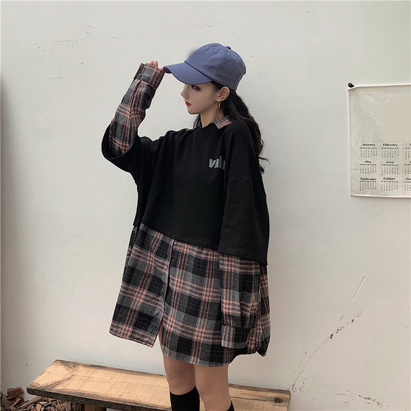 Női széles pulóver két színben - hosszú modell