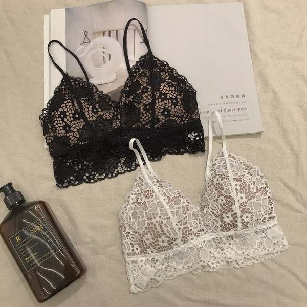 Γυναικείο σουτιέν με δαντέλα σε λευκό και μαύρο χρώμα