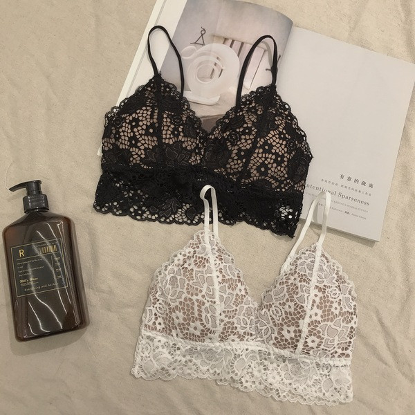 Γυναικείο σουτιέν με δαντέλα σε λευκό και μαύρο χρώμα