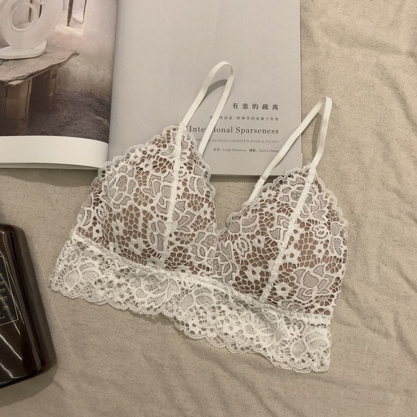 Γυναικείο σουτιέν με δαντέλα σε λευκό και μαύρο χρώμα