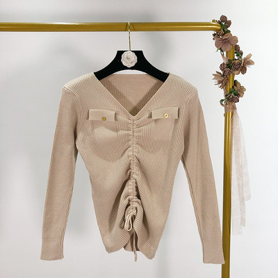 Alkalmi pulóver spitz nyakkivágással és nyakkendővel több színben