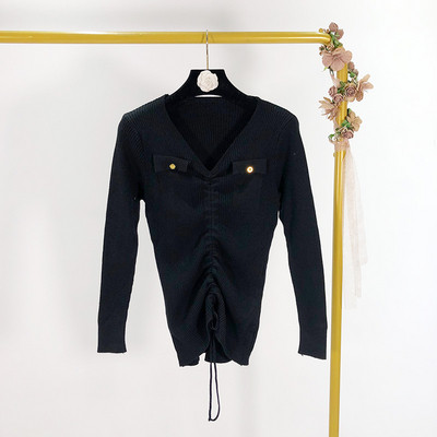 Alkalmi pulóver spitz nyakkivágással és nyakkendővel több színben