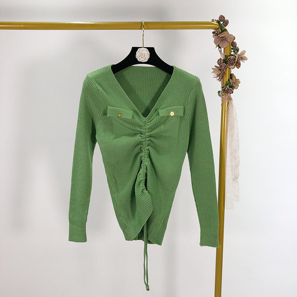 Alkalmi pulóver spitz nyakkivágással és nyakkendővel több színben