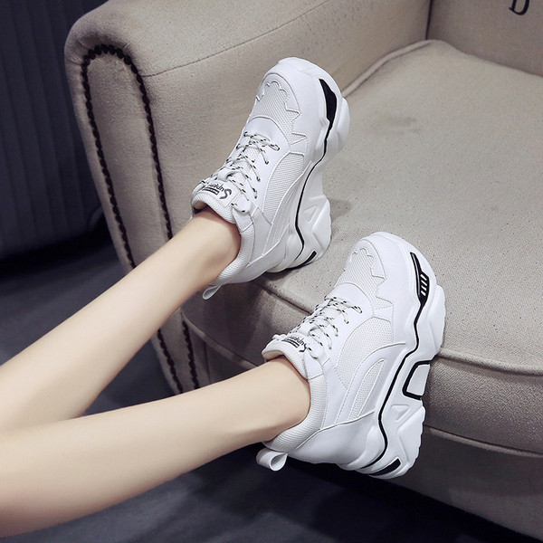 Alkalmi női tornacipő platformmal zöld, sárga, fehér és fekete színben