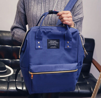 Női táska rövid és hosszú füllel, kék, fekete és rózsaszín színben