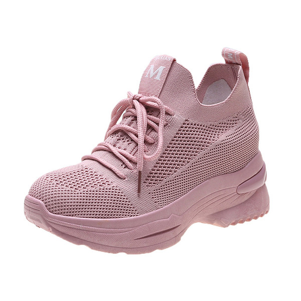 Női alkalmi sportcipő fehér, fekete és rózsaszín színben