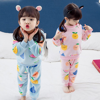 Детска пижама в син и розов цвят за момичета