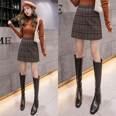 Új modell kockás női rövid szoknya több színben