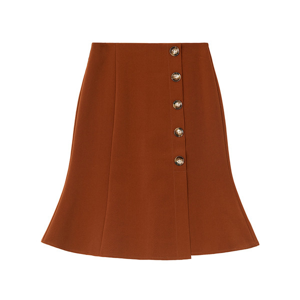 Új modell kivágott női szoknya fekete, bézs és barna gombokkal