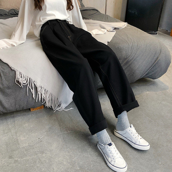 Alkalmi női széles farmernadrág három színben, magas derékkal