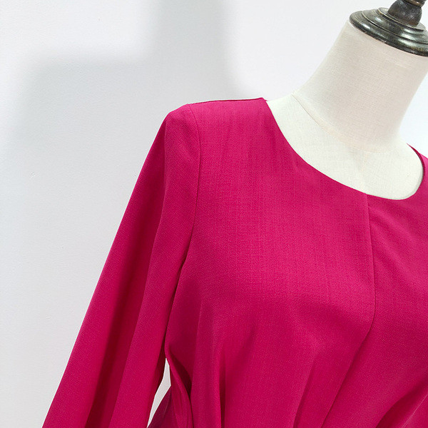 Rochie de dama in visiniu cu cravate in talie