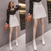 Modern női rövid szoknya eko bőrből, övvel több színben