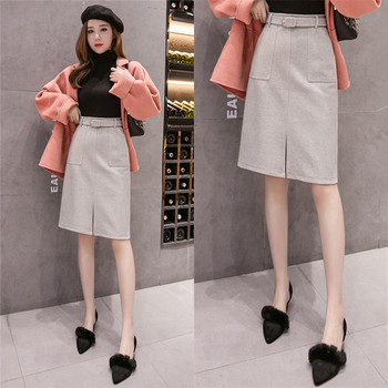 Fusta dama casual model nou cu buzunare si curea in mai multe culori