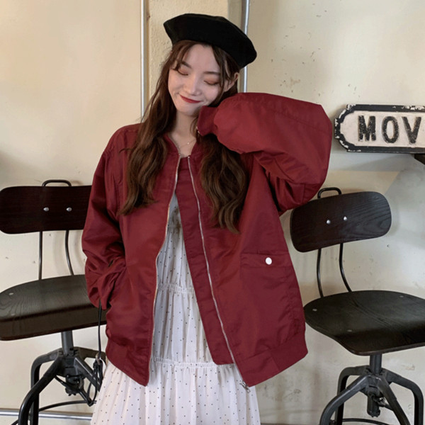 Γυναικείο μπουφάν  φαρδύ σχέδιο σε δύο χρώματα με τσέπες