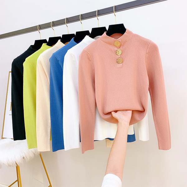 Γυναικεία μπλούζα με κουμπιά και μακρύ μανίκι σε διάφορα χρώματα