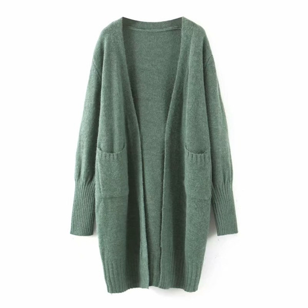 Vesta lunga de dama cu buzunare fara inchidere in mai multe culori