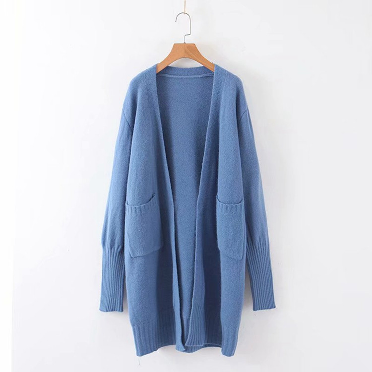 Vesta lunga de dama cu buzunare fara inchidere in mai multe culori