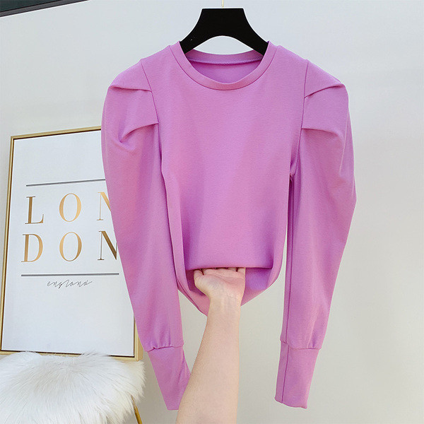 Modern női blúz O-nyakkal, többféle színben