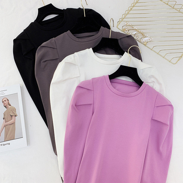 Modern női blúz O-nyakkal, többféle színben