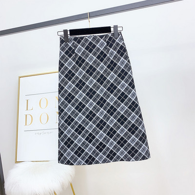 Modern női kockás szoknya magas derékkal több színben