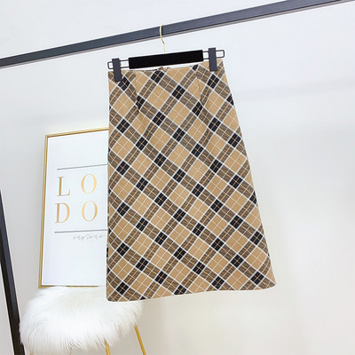 Modern női kockás szoknya magas derékkal több színben