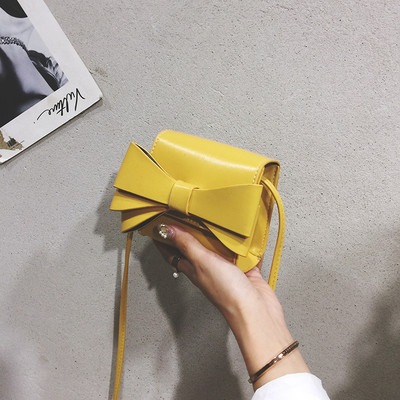 Geantă mică de damă cu mâner lung și panglică 3D în negru, galben, verde și roșu