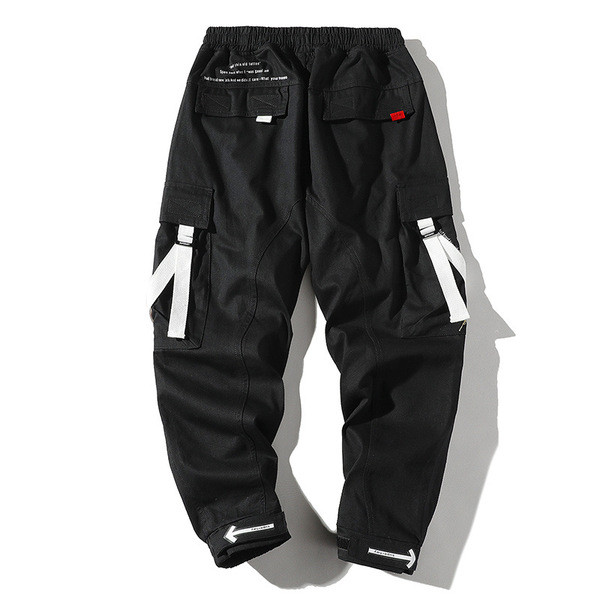 Divatos férfi nadrág fűzővel és zsebbel fekete és barna színben