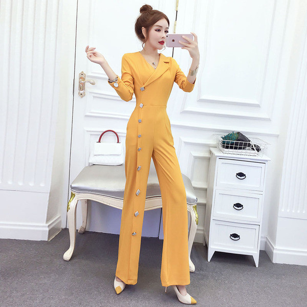 Modern női overall három színben gombokkal