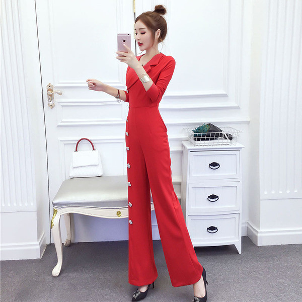 Modern női overall három színben gombokkal