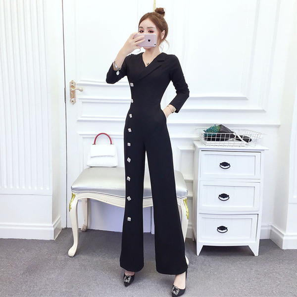 Modern női overall három színben gombokkal