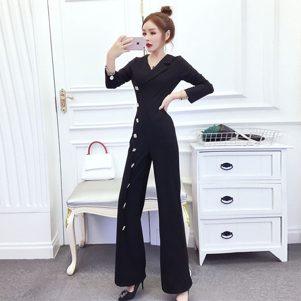 Modern női overall három színben gombokkal