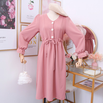 Model nou de rochie casual dama cu decolteu spitz si maneci lungi in mai multe culori
