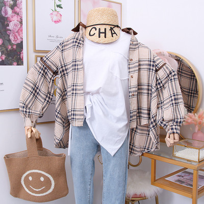 Új modell kockás női ing, hosszú ujjal több színben