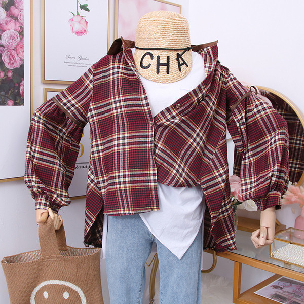 Új modell kockás női ing, hosszú ujjal több színben