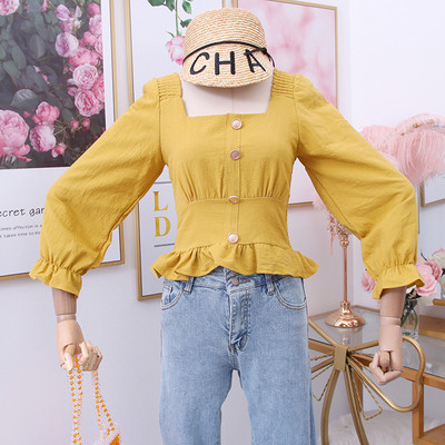 Modern kockás női ing négyzet alakú nyakkivágással, több színben