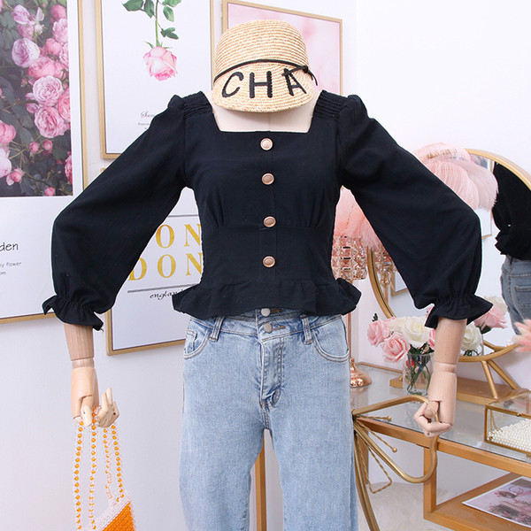 Modern kockás női ing négyzet alakú nyakkivágással, több színben