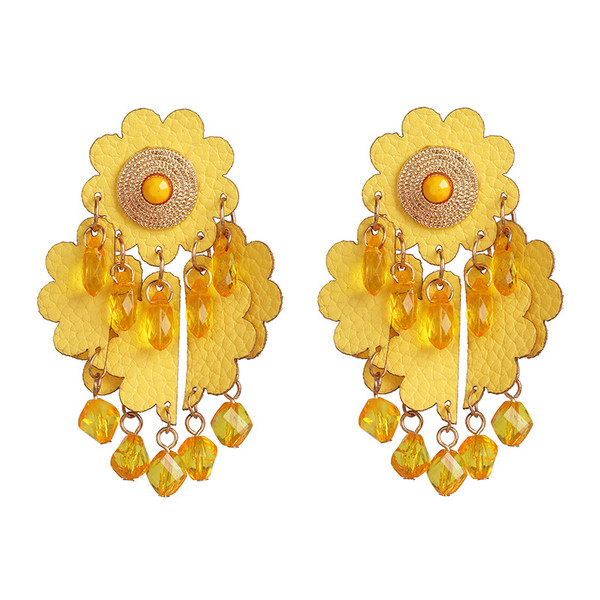 Elegáns női függő fülbevaló kövekkel több színben