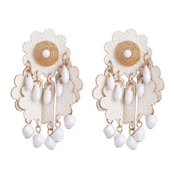 Elegáns női függő fülbevaló kövekkel több színben