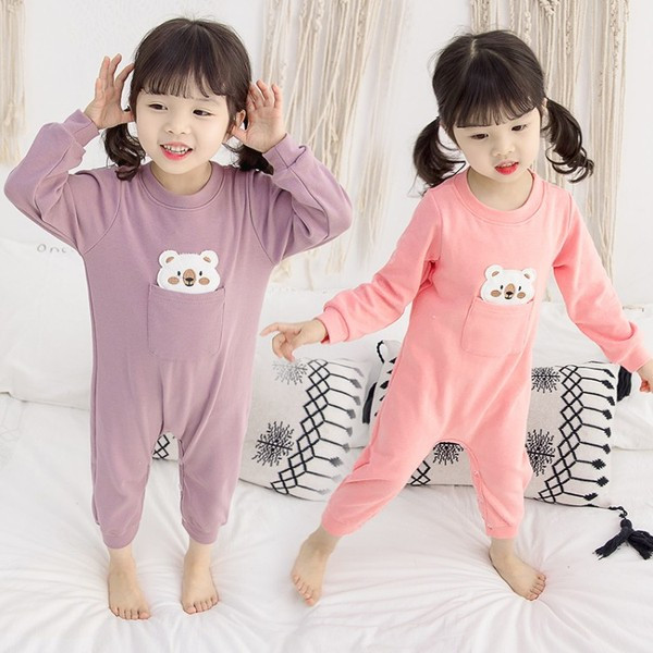 Gyermek pizsama lányoknak két színben, gombokkal és zsebbel