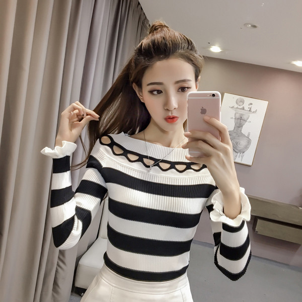 Γυναικεία σύγχρονη ριγέ μπλούζα σε διάφορα χρώματα