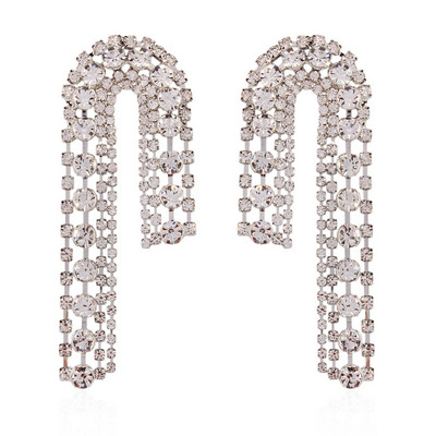 Κομψά γυναικεία κρεμαστά σκουλαρίκια με πέτρες σε δύο χρώματα